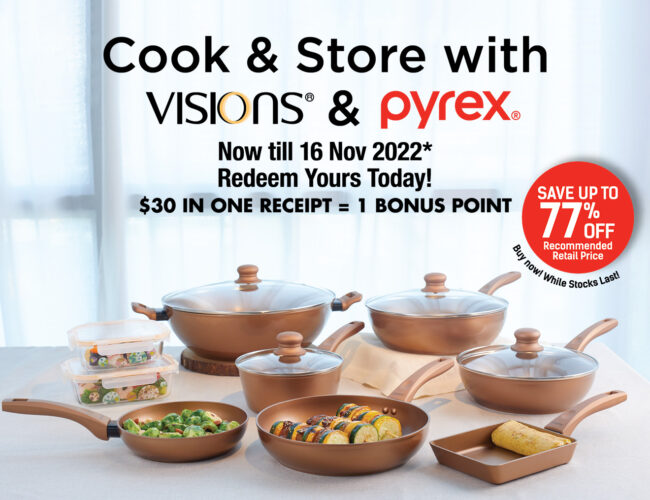 NTUC超市换购活动のVisions和Pyrex