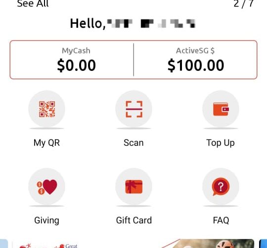 ActiveSG Wallet $100